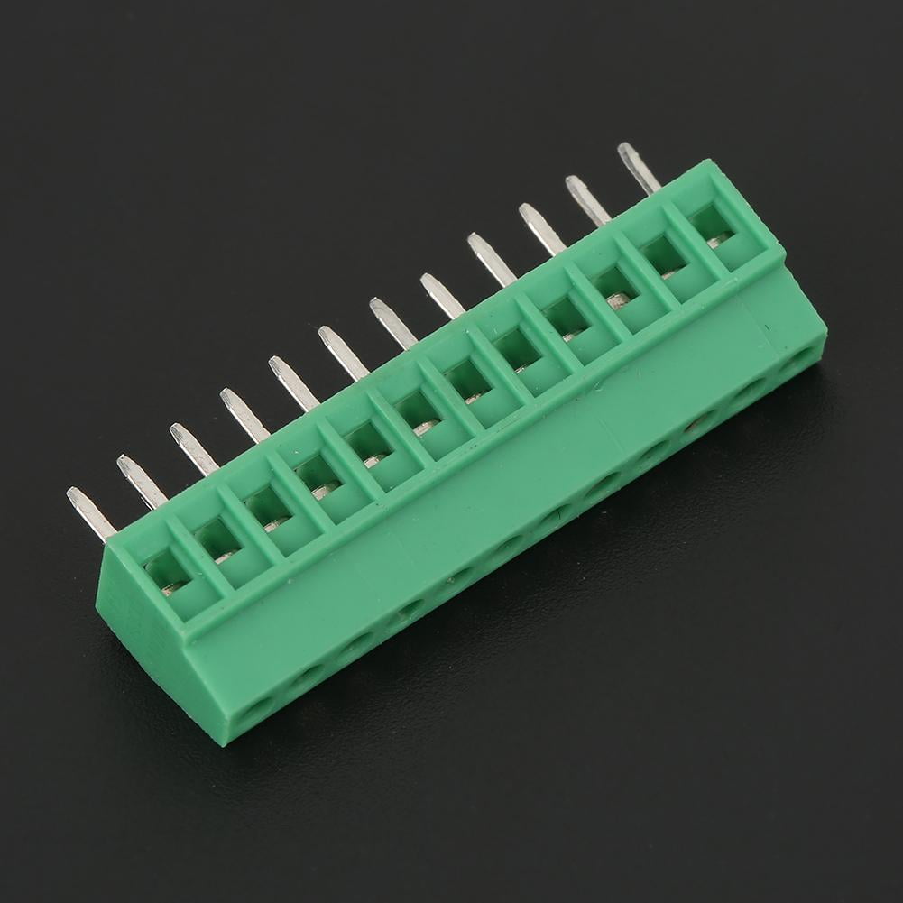 100Pcs Blue 5mm Pitch 3 Pin 3 Way PCB Right Angle Screw Terminal Block Connector 