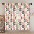 thumbnail image 5 of Blackout Kids Curtains,Colorful Daisy Flower Checkered Pattern Childrens Insulated Curtains Set Of 2,Bedroom Essentials,Toddler Room Decor 52"x63", 5 of 5