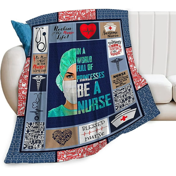 Nurse Gifts Nurse Blanket Nurse Decor Throw Blanket Gifts for Women Nurses Super Warm Soft Plush Lightweight Flannel Blanket Winter Couch Bedding Blanket for Kids Adults Women 40"x50"