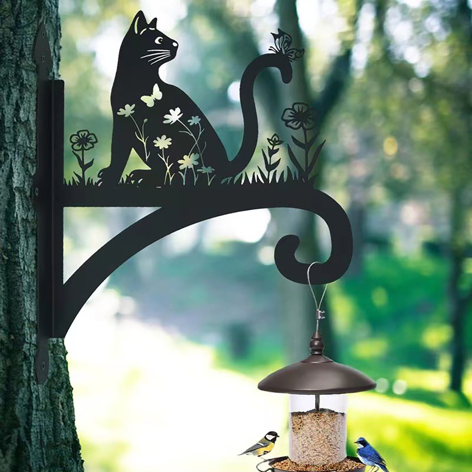 Plant Hangers Outdoor 12 Inch Heavy Duty Iron Decorative Cat
