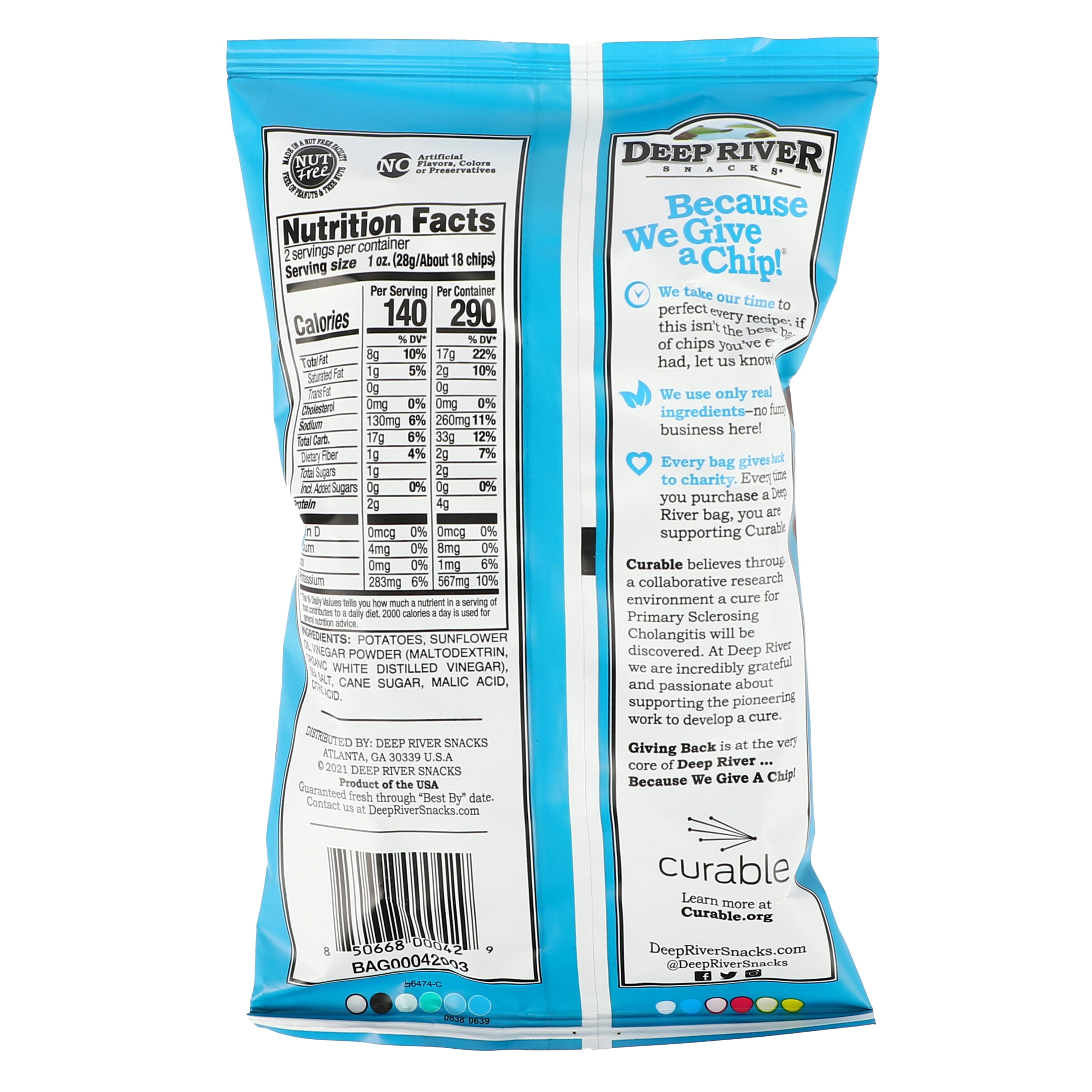 Deep River Salt & Vinegar Kettle Chips 2 oz 24 pack