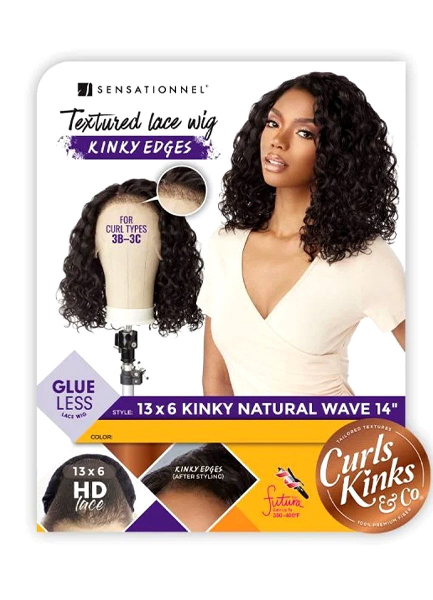 SENSATIONNEL 13X6 Kinky Natural Wave 14" Glueless Lace Wig KE136KNW14 Lace Wigs