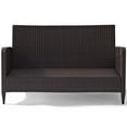 thumbnail image 6 of Crosley Furniture Kiawah Outdoor Patio Wicker Loveseat in Brown/Cool Blue, 6 of 12