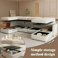 thumbnail image 3 of Tabaray Sectional Couches for Living Room, Reversible Modular Sectional Sofa L-Shape Couch with Storage, U-Shape Sofa Bed, 123.6'' Sectional Sofa with Storage Ottoman, Beige, 3 of 8