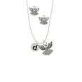 thumbnail image 2 of Delight Jewelry Silvertone Disc 1/2'' Initial - d - Silver tone Guardian Angel Charm Necklace and Stud Earrings, 2 of 4
