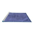 thumbnail image 2 of Ahgly Company Machine Washable Indoor Square Abstract Blue Modern Area Rugs, 3' Square, 2 of 4