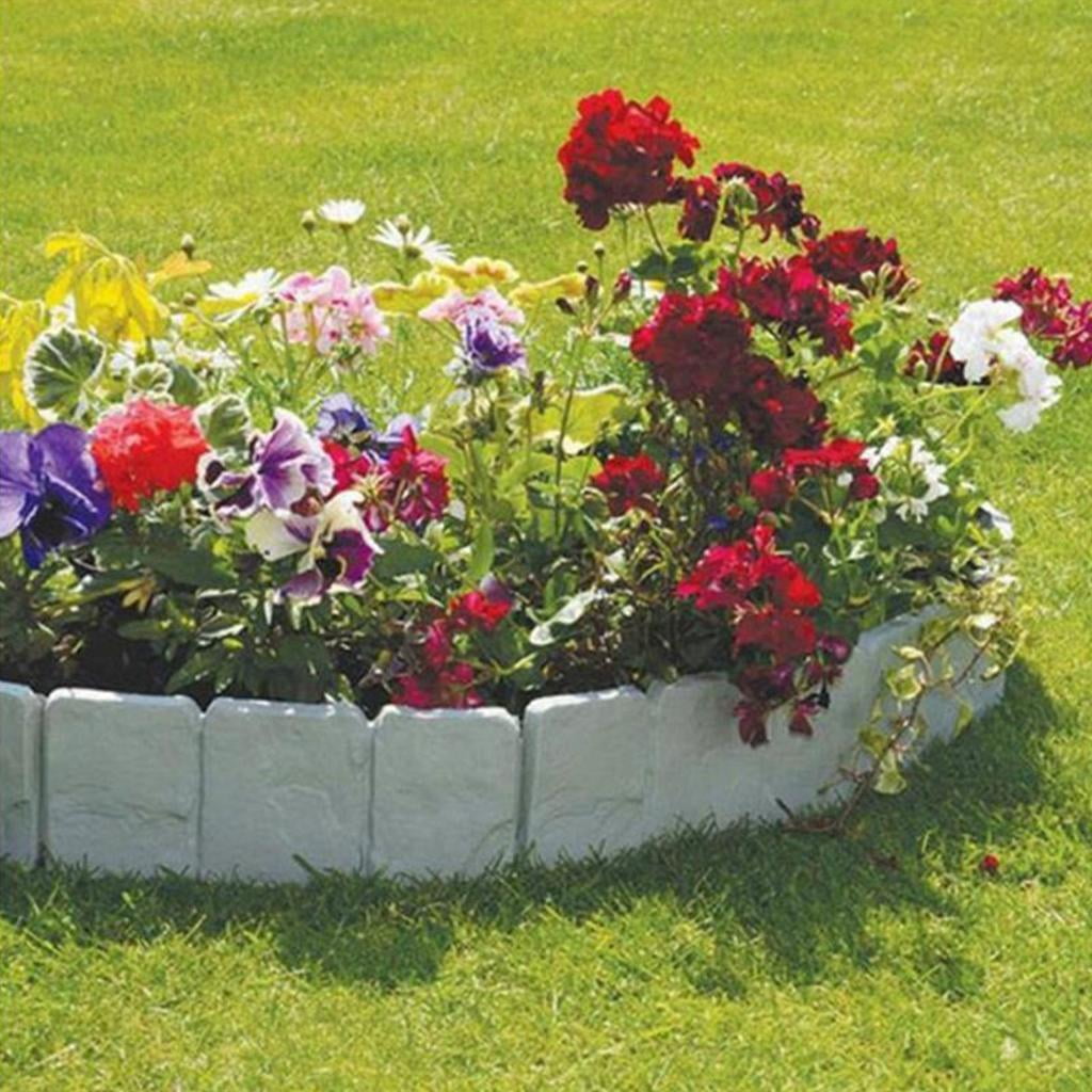 SDFGTstore 5/10/20Pcs Landscape Edging Border Garden Edging Border Plastic Stone Effect