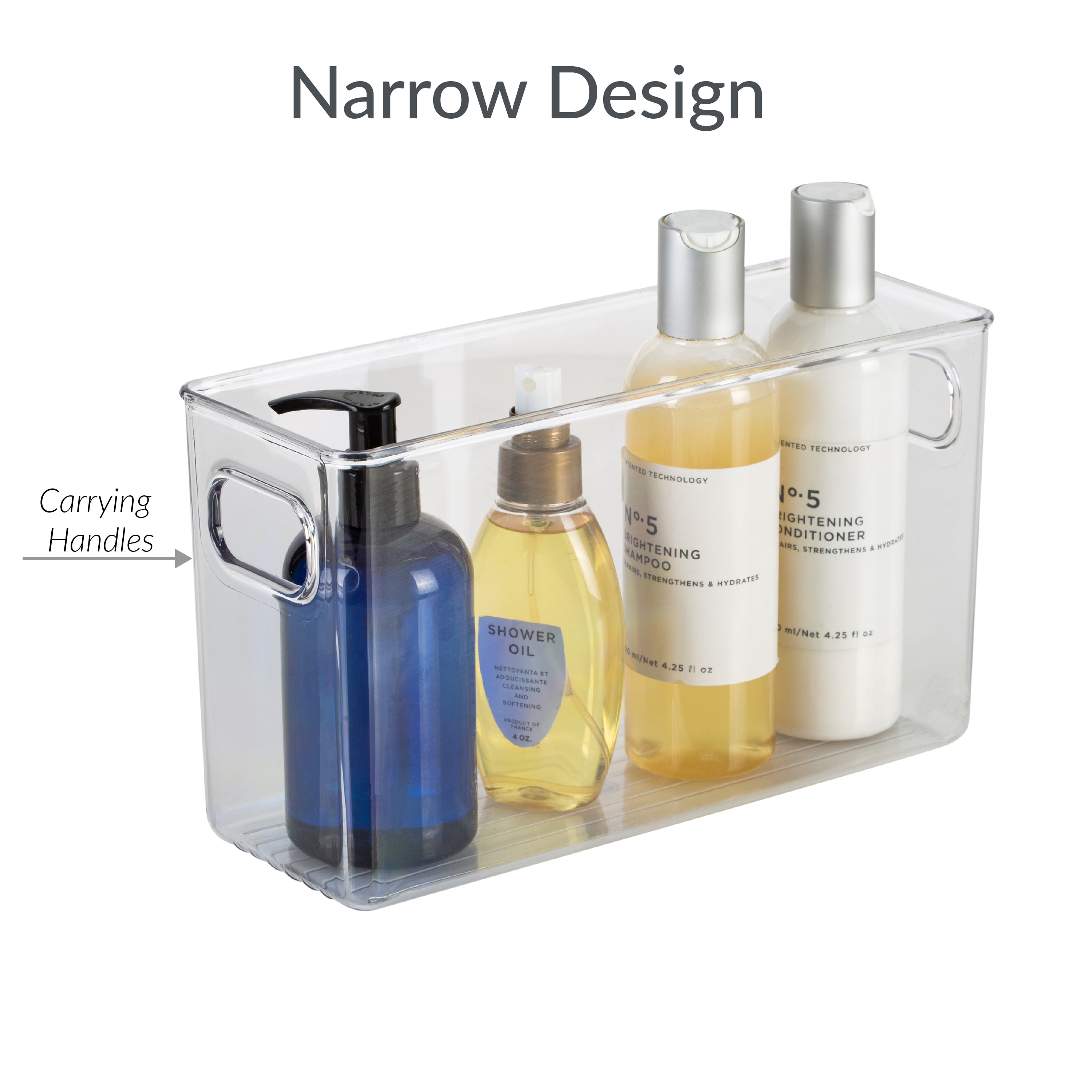 Simplify Narrow Vertical Stripe Cabinet Organizer, 10.24" x 3.74", Clear