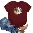 thumbnail image 4 of Sale Items Groceries T Shirts for Women Short Sleeve Summer Tops Floral Graphic Tees Casual Tunic Cute T-Shirt Loose Fit Crew Neck Blouses Plus Size Basic Shirts Women Saved for Later, 4 of 5