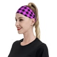 thumbnail image 6 of Yiaed Purple Black Buffalo Plaid Print Sports Headbands,Moisture Wicking Workout Headband, Sweatband Headbands for Running,Cycling for Women and Men, 6 of 8