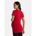 thumbnail image 3 of Time and Tru Women's Maternity Non Shirred Tee with Short Sleeves, Sizes S-XXL, 3 of 5