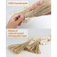 thumbnail image 3 of Yirtree Rustic Wooden Bead Garland with Linen Rope Tassels, 57 Inch Natural Decor, 3 of 8