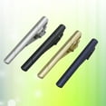 thumbnail image 3 of 4pcs Simple Modern Necktie Clips Shiny Metal Tie Bar Clips in Different Color, 3 of 8