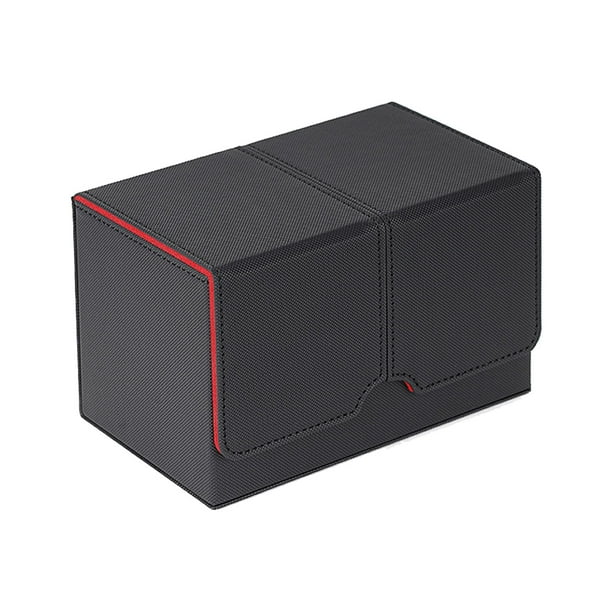 Estuche para barajas de cartas coleccionables, funda protectora para guardar cartas, estuche para cartas coleccionables TCG negro rojo
