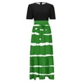 thumbnail image 4 of Summer Dresses For Women 2025 Floral Print Wrap Short Sleeve Maxi Dress Patchwork Ruffle Hem A Line Dress, 4 of 5