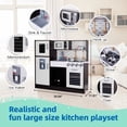 thumbnail image 3 of TOOKYLAND Wooden Play Kitchen Set - Pretend Cooking Playset with Toy Oven, Stove, Sink, Microwave, Accessories; For Kids 3 Year Old +, 3 of 9