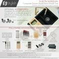 thumbnail image 3 of Stylish Dual Mount 27" Black Composite Granite 60/40 Double-Bowl Kitchen Sink with Strainer S-827N, 3 of 15
