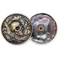 thumbnail image 2 of Skull Concho Screw Back Lucky Leaf Leathercraft Wallet Decoration 1-3/8 Inch 2 Pcs CHS99 (Bronze), 2 of 4