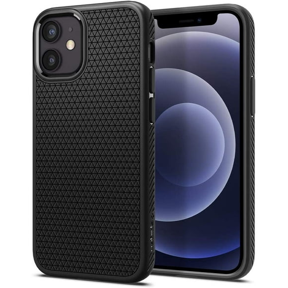Spigen Air Liquide Fonctionne avec l'Apple iPhone 12 Mini Cas (2020) - Noir Mat