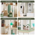 thumbnail image 4 of Best Choice Products 3-Story Wooden Dollhouse with 40 Accessories, Modern Doll House Pretend Play Set - Sage, 4 of 8