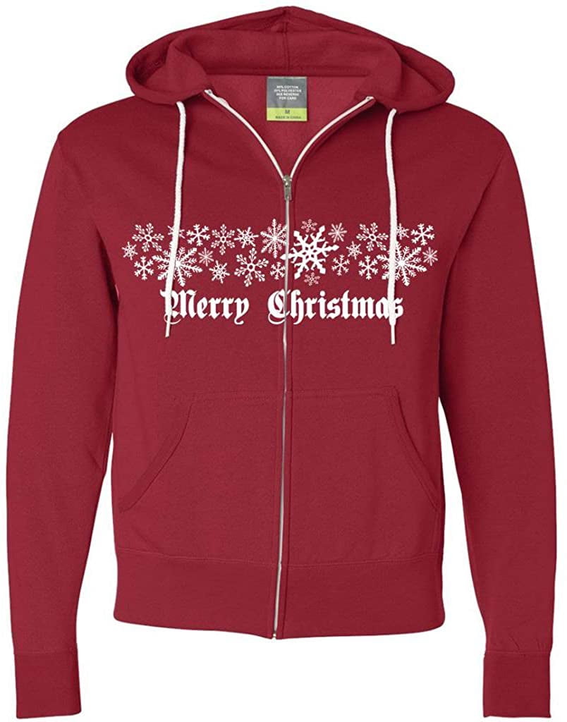 Merry Christmas Snowflake Zip-up Hoodie 