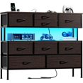 thumbnail image 6 of AIZYT Dresser TV Stand with Charging Station and LED Lights, 55” TV Stand Entertainment Center with 9 Drawers, Steel Frame, Large Storage Chest of Drawers for Bedroom, Living Room, Brown, 6 of 9