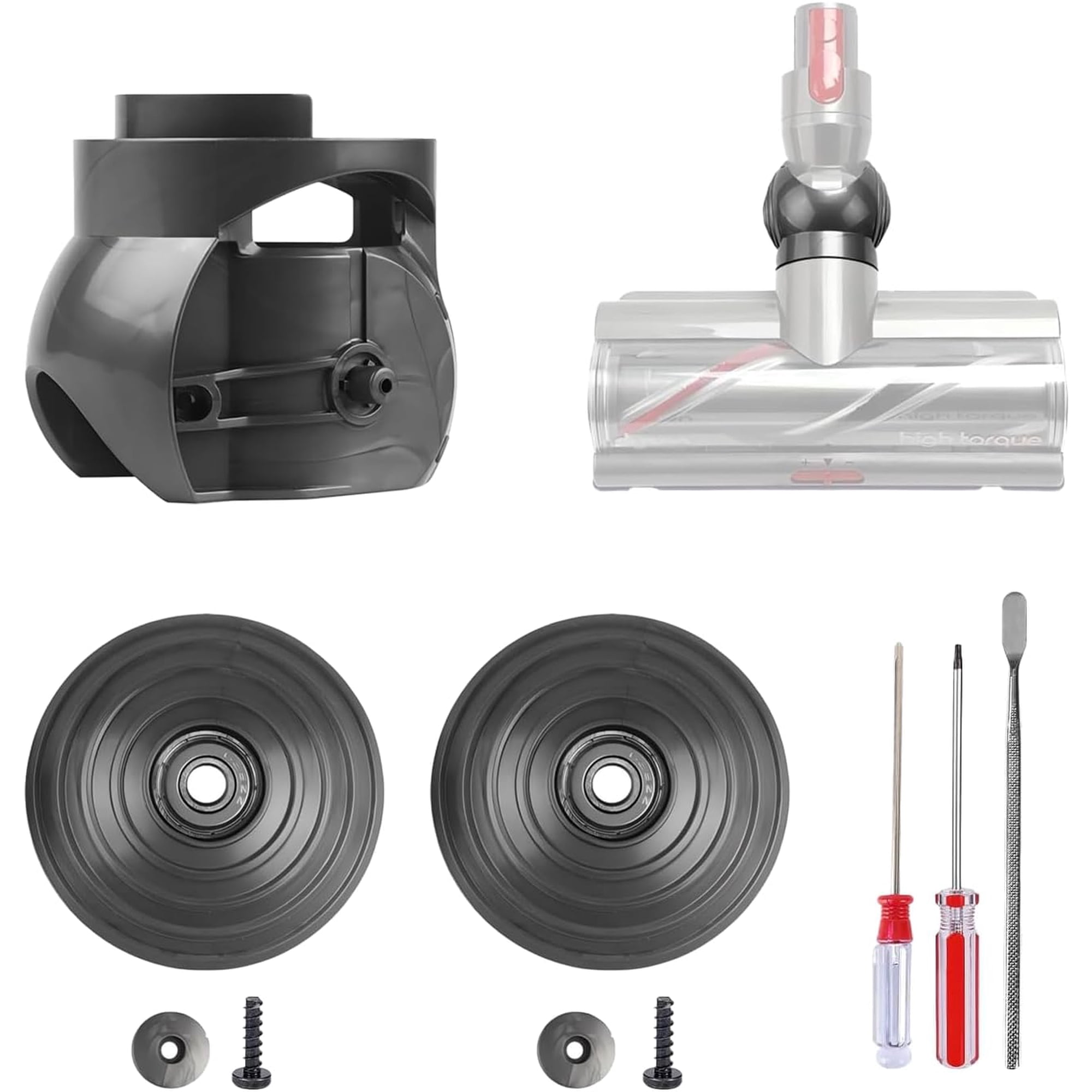Compatible Dy*son V10 V11 V15 Ball Wheel & Connector - Replacement for High Torque Head 100W