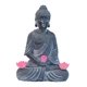 thumbnail image 5 of Estatua de Buda para jardín con luces solares, decoración creativa para inauguración de casa. Sentado Gris Oscuro, 5 of 8