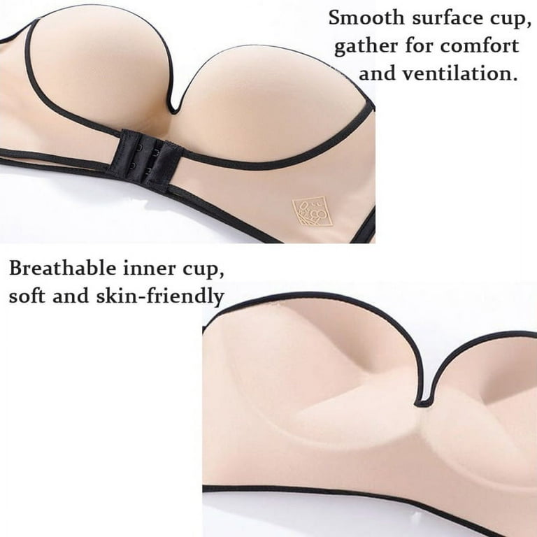 Women Padded Bra Gather Strapless Bra Women Super Push Up Bra Sexy Lingerie  Invisible Brassiere With Front Closure Bras 