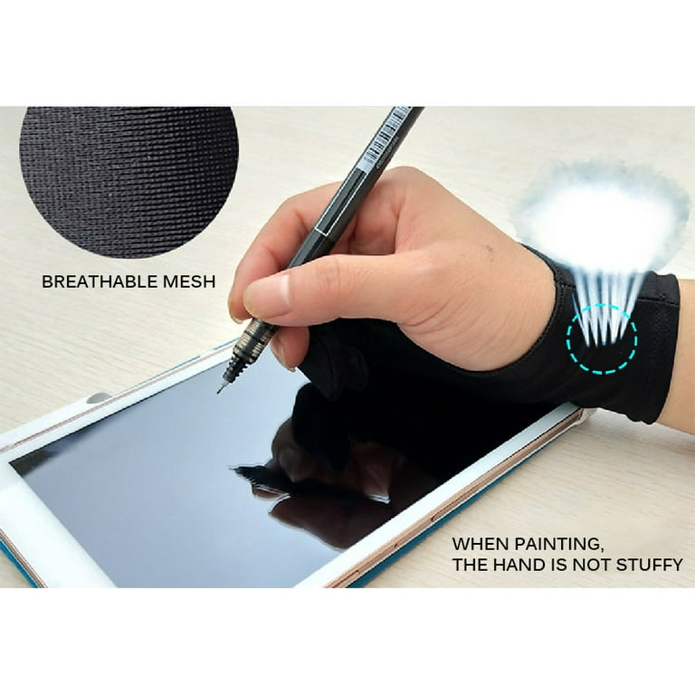 Anti Smudge Two-finger Anti Touch Drawing Gloves For Drawing Tablet Left  And Right Gloves For Ipad Screen Board - Temu Japan