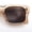Beige - Brown, variant on SA106 Polarized Mod Geometric Sunglasses Flat Top Square Wide Frame UV400 / Green Slate Frame - Black Lens