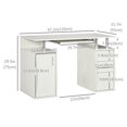 thumbnail image 3 of HOMCOM 47" Computer Desk with Keyboard Tray and Storage Drawers White, 3 of 10