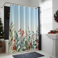 thumbnail image 4 of Winter Eucalyptus Leaves Bathroom Shower Curtain Christmas Bird Berry Pine Cone Gradient Blue Waterproof Washable Shower Curtains for Bathtub Bath Decor with Grommets and Hook 36 X 72 Inch, 4 of 8