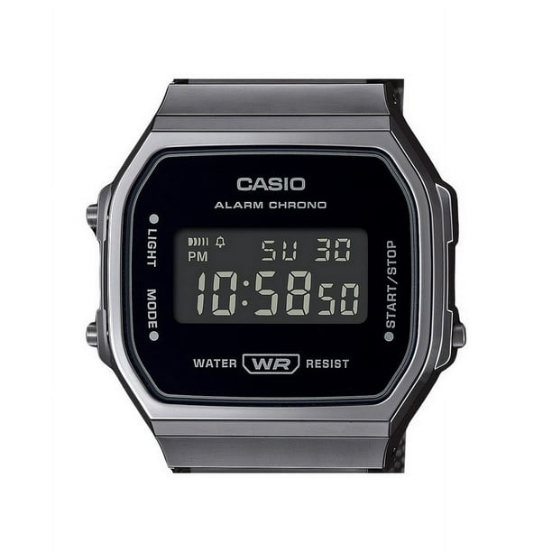 Casio, Unisex Digital Watch, A168WEMB-1B, Black stainless steel