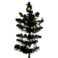 thumbnail image 2 of Vickerman 9' x 47" Flocked Black Fir Slim Christmas Tree, Warm White LED Mini Lights., 2 of 6