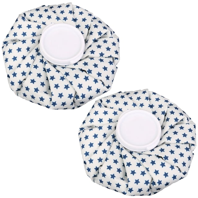 2X Ice Bag for Pain Relief 9Inch Pentacle, White,2 x ice bag,blue & white
