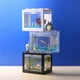 Superposed Mini Aquarium Aquarium Bol pour Rumble Poissons Marimo Araignée Marimo (Pas d'USB Pas de Lumière) Bleu Clair – image 4 sur 8