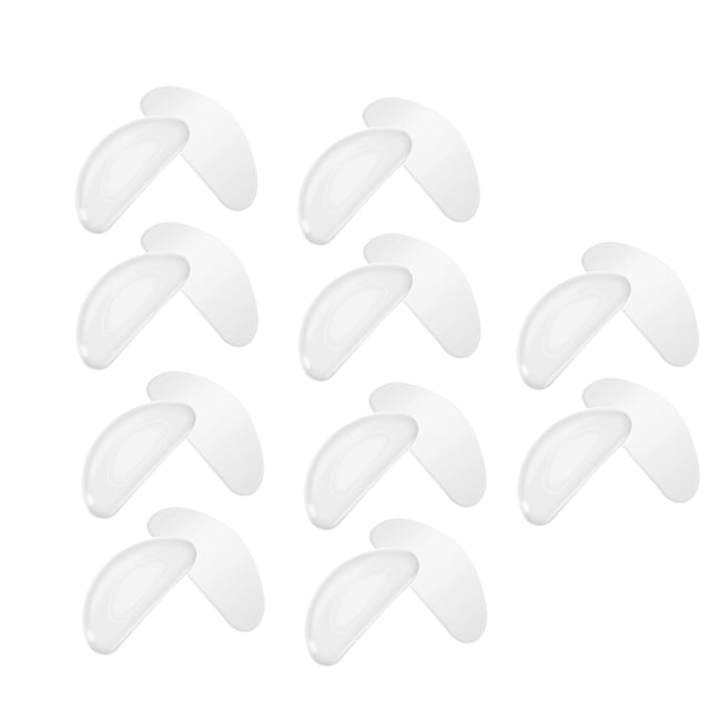 10 pares de almohadillas de silicona en forma de D para la nariz, almohadillas para aumentar la altura de las gafas de sol (blanco transparente)