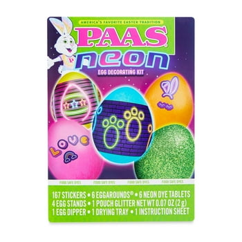 PAAS Easter Egg Decorating and Dye Kit, Neon, 1 Kit, Multicolor
