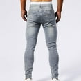 thumbnail image 7 of Ripped Hollow Out Jeans for Mens Frayed Distressed Stretch Tapered Leg Denim Pants Slim Fit Skinny Jeans, 7 of 7