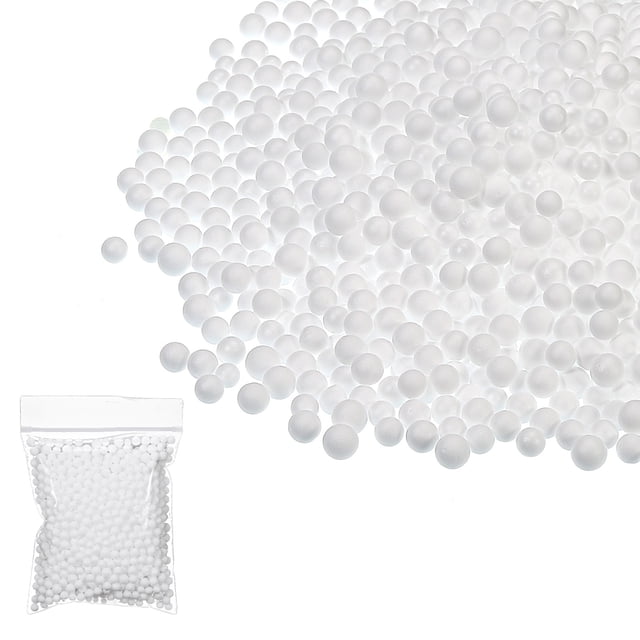 Perlas de espuma Uxcell, bolas de espuma, bolas de espuma pequeñas mini de poliestireno para suministros de manualidades DIY blancas de 7-9mm