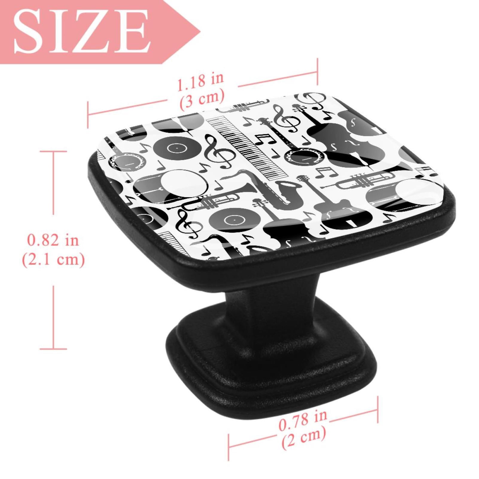 4 Pcs Square Cabinet Handle Cupboard Knob Drawer Pulls Handle Guitar Instrument Drawer Knobs with Screws Furniture Decoration
