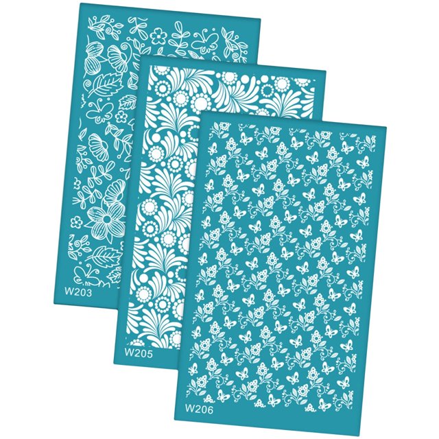 QualitChoice 3pcs Lightweight Silk Screen Stencil Set For Fashionable Polymer Clay Designs Premium MaterialThe Silk Screen Stencils Style C
