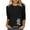 Black, variant on Dzrciro Shirts for Women, Plus Size 3/4 Sleeve Crew Neck Floral Printed Pullover Shirts, Casual Loose Daily Work Tops S‑5XL