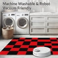 thumbnail image 5 of ODIKA 4'x6' Machine Washable Non-Slip Area Rug, Bold Checkered Design Ruby & Onyx High Traffic Rug with Pad, Black, 379294, 5 of 8