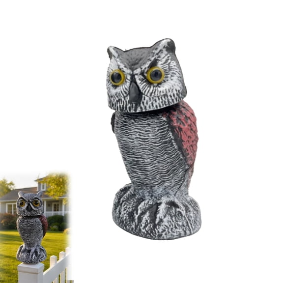 Fake Owl Garden Statue Outdoor Yard Decor Weatherproof Plastic Owl for Porch Patio Pool 8 Inch Height Realistic Short Ear Owl Decoration (A, 1PC)