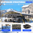thumbnail image 4 of Mellcom Metal Carport 20'x24'，Heavy Duty Outdoor Carport with Galvanized Metal Roof and Frame for Car,RV and Trucks, 4 of 7