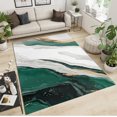 thumbnail image 2 of Marble Swirl Rug Modern Abstract Grey Gold Emerald Green Area Rugs 4' x 6' for Living Room Bedroom Rug, Soft Carpet Under Dining Table Lux Aesthetic Home Office Carpets, 2 of 6