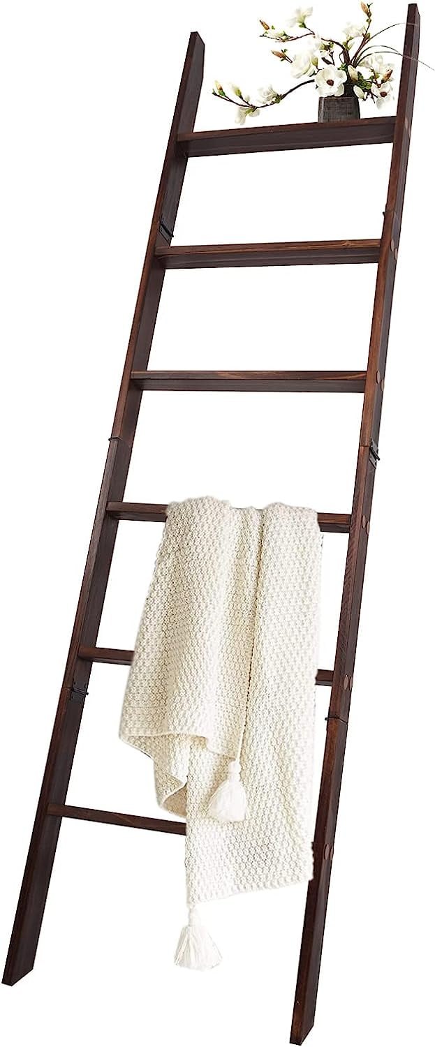 BOTUI Ladder Shelf, Decorative Rack Farmhouse Holder, Leaning Shelf