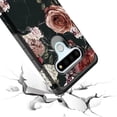 thumbnail image 5 of LG K51 Case, Rosebono Slim Hybrid Dual Layer Shockproof Hard Cover Graphic Fashion Cute Colorful Silicone Skin Cover Armor Case for LG K51 (Black Marble Flower), 5 of 5